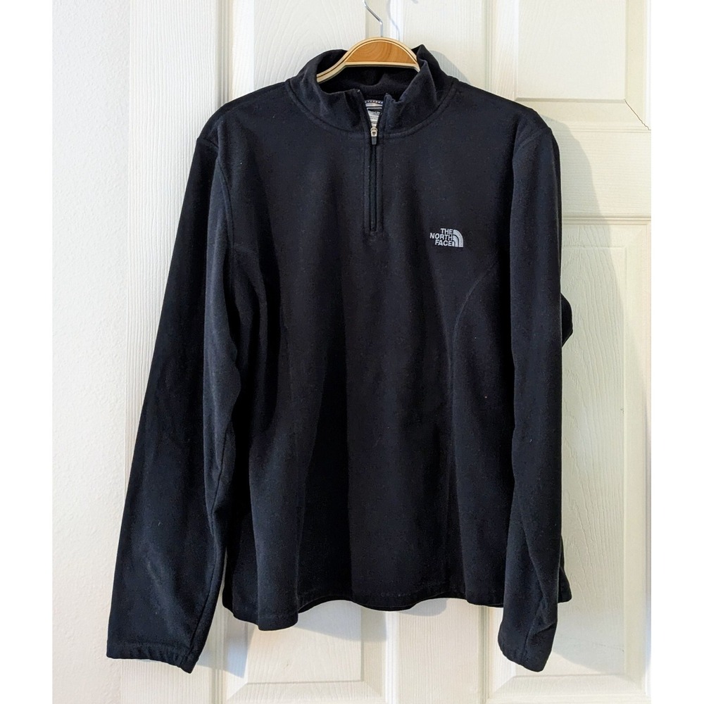 The North Face TKA 100 Fleece Pullover Quarter Zip Black Size XL